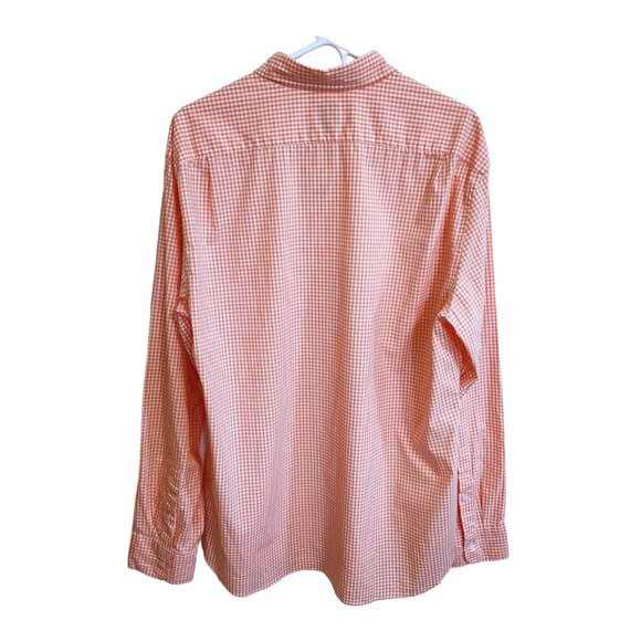 J. Crew Button Down Long Sleeved Shirt Soft Coral & White Check Size Slim XL - Picture 4 of 15